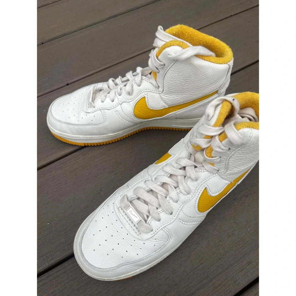 Nike Air Force 1 High 07 White University Gold Yellow Sneakers 315121-120 Mens 9